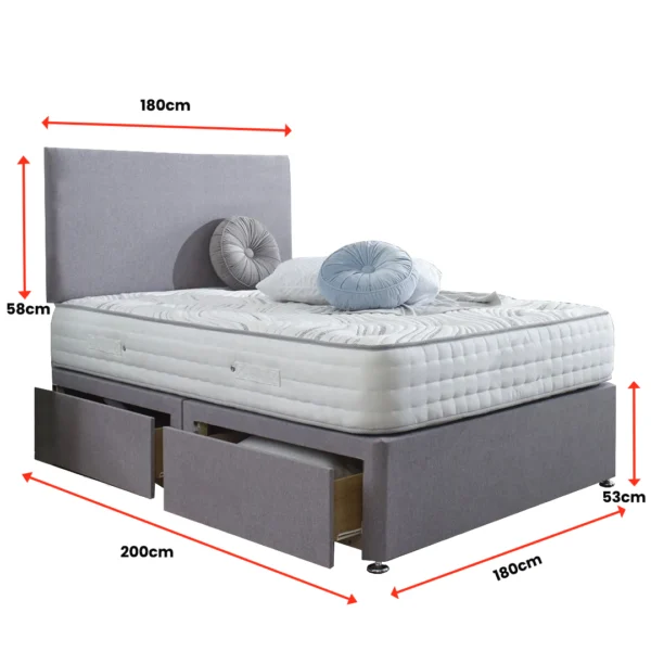 Super King Divan Bed with optional Mattress and Drawers - Image 8