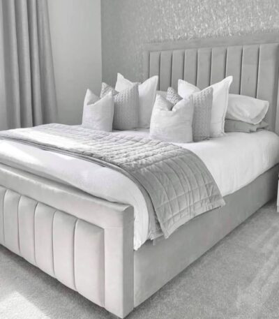 Plush Velvet Hilton Panel Bed