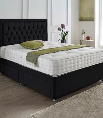 King Size Divan Bed Bed with Mattress and Headboard Included