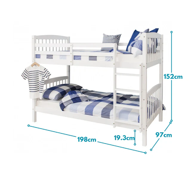 Single Wooden Bunk Bed dimensions