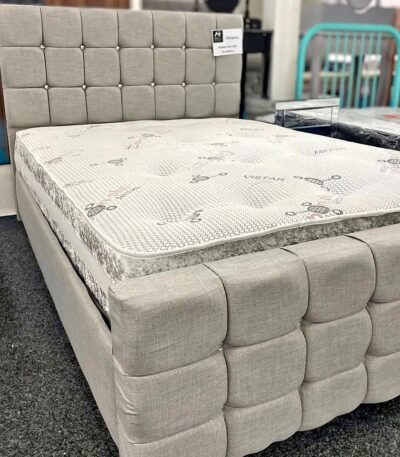 Plush Velvet Cube Bed Frame