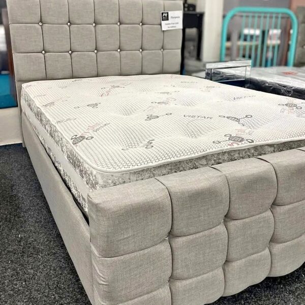 Plush Velvet Cube Bed Frame