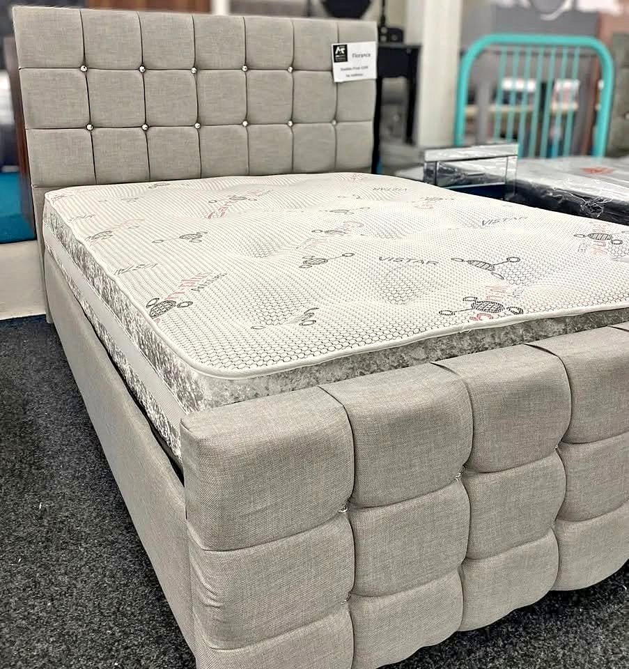 Plush Velvet Cube Bed Frame