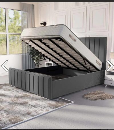 grey ottoman panel bed