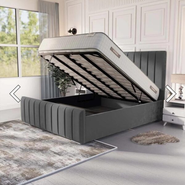 grey ottoman panel bed