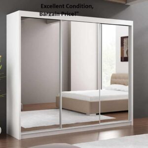 Paris Lux 250cm Mirror Sliding Door Wardrobe