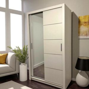 LYON 120cm Mirror Sliding Wardrobe