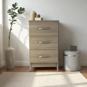 Fully Assembled Oak Bedside Table – Natural Wood Look Nightstand